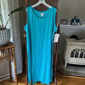 Vintage we be bop women’s 1x canary tank dress, turquoise blue embroidered maxi